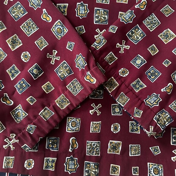 Vintage Women’s Reversible Navy Blue & Red Striped Geometric shaped Jacket - Picture 5 of 10